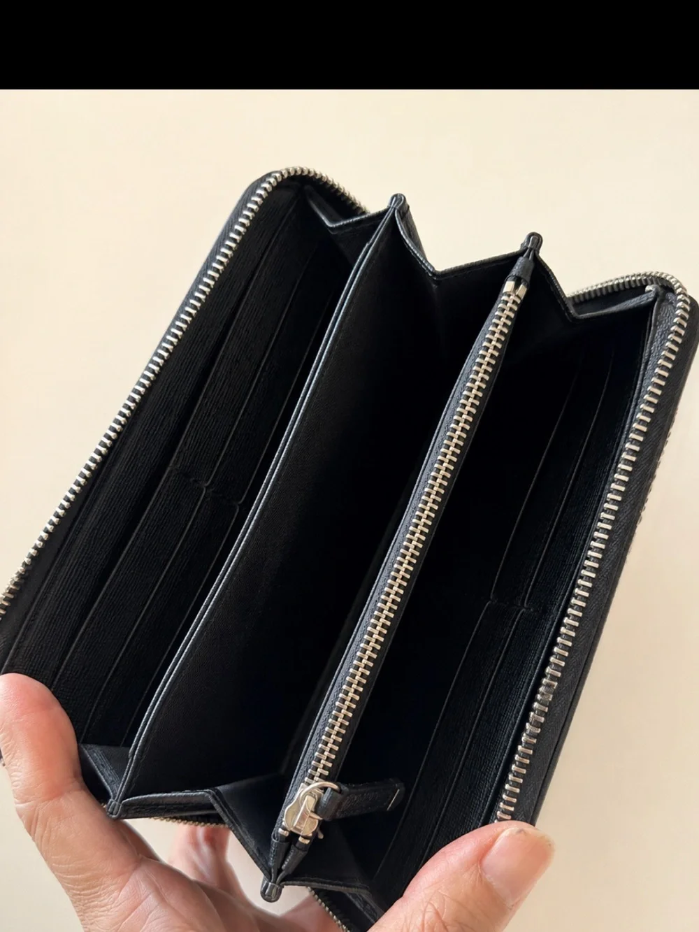 FENDI RARE KARLITO Studded Black Zip Wallet